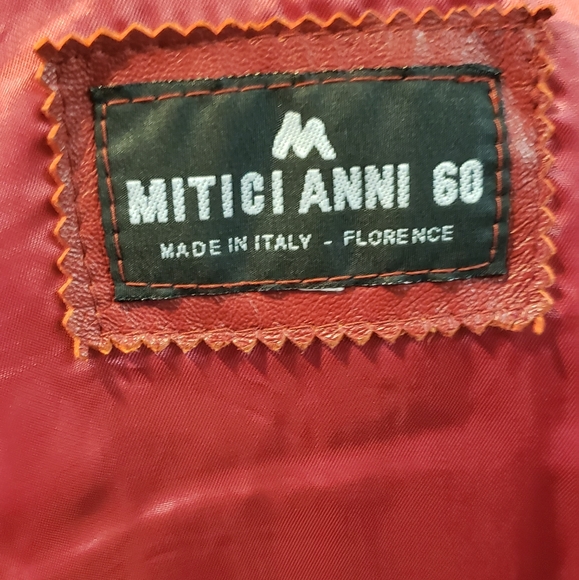 Italian Red Leather Jacket - Picture 3 of 4